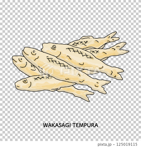 山梨名物　ワカサギの天ぷらのイラスト 125019115