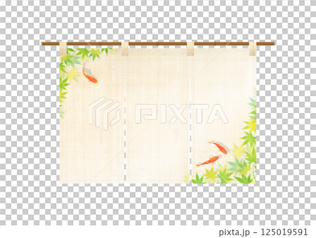 夏季金魚圖案的暖簾 125019591