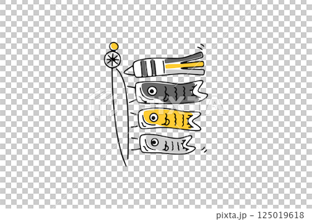 粗略手繪鯉魚旗插畫② 125019618