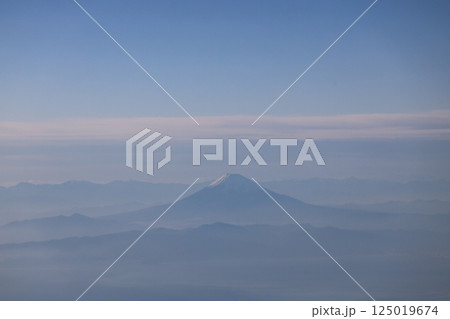 Snow Capped Mountain Under a Clear Blue Sky 125019674
