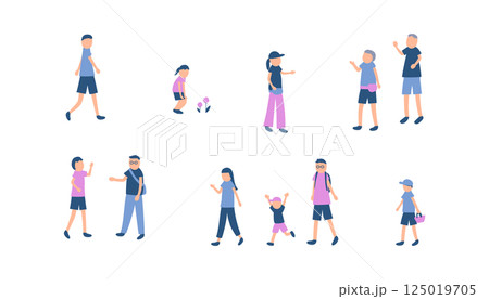 半袖で過ごす人々のイラスト 半袖で過ごす人々のイラスト 125019705