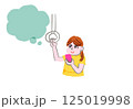 電車で妄想する女性 125019998