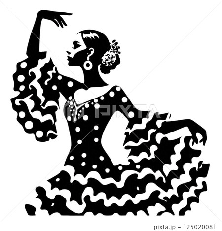 美しい女性のシルエット 125020081