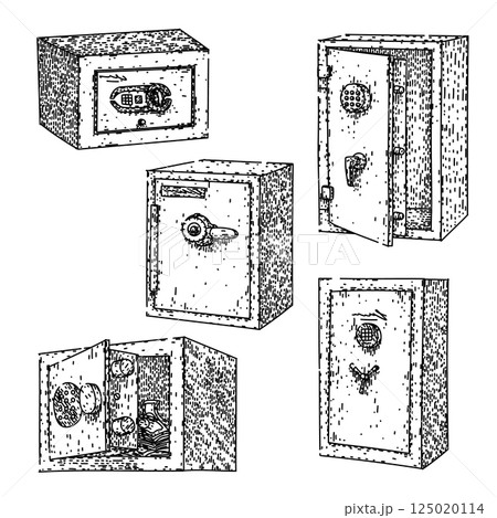 safe set sketch hand drawn vector 125020114