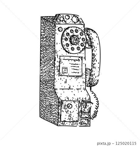 analog rotary telephone sketch hand drawn vector 125020115