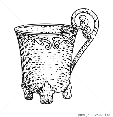 ceramic porcelain cup sketch hand drawn vector ceramic porcelain cup sketch hand drawn vector 125020138