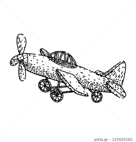 flight model airplane sketch hand drawn vector 125020162