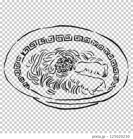 観光/四国徳島県の特産品の徳島ラーメン_手描き線画カットイラスト・モノクロ 観光/四国徳島県の特産品の徳島ラーメン_手描き線画カットイラスト・モノクロ 125020230