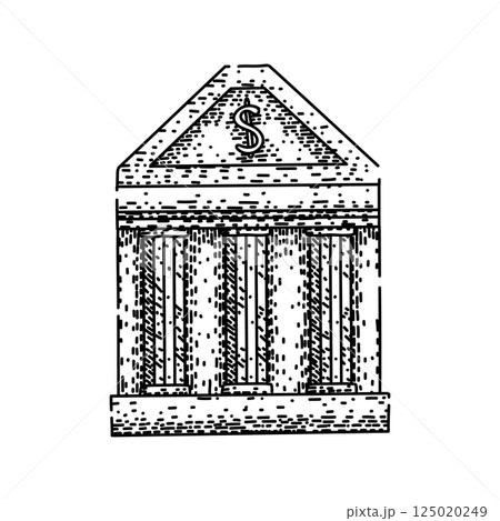 finance bank building sketch hand drawn vector 125020249