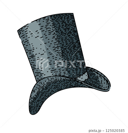 accessory top hat sketch hand drawn vector accessory top hat sketch hand drawn vector 125020385