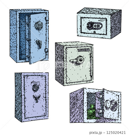 safe set sketch hand drawn vector 125020421