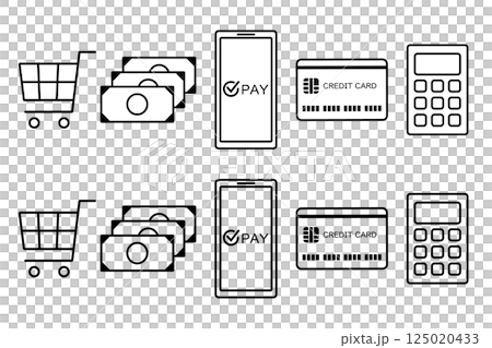 購物和會計圖示集 125020433