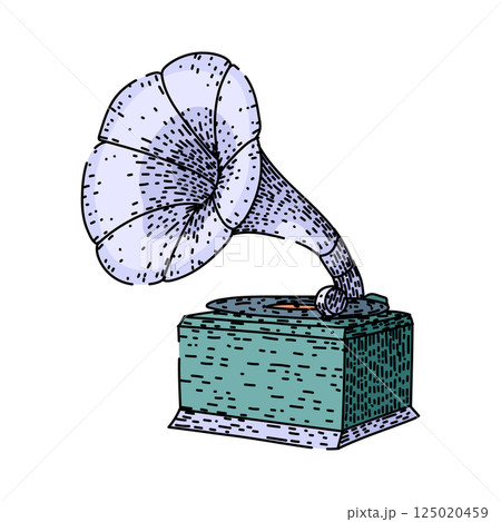 groove gramophone sketch hand drawn vector groove gramophone sketch hand drawn vector 125020459