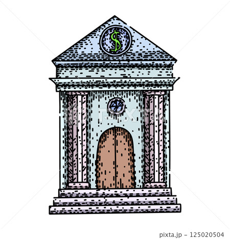 loans bank building sketch hand drawn vector 125020504
