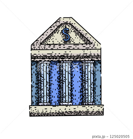 finance bank building sketch hand drawn vector 125020505