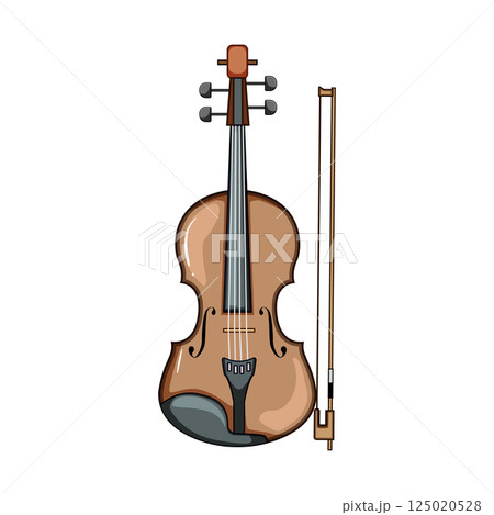 pegbox violin cartoon vector illustration 125020528