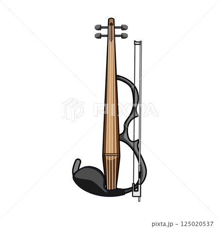 bow violin cartoon vector illustration 125020537