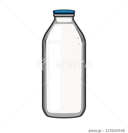 sustainable vintage milk bottle cartoon vector illustration 125020548