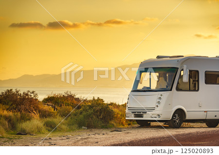 Caravan camping on seacoast Caravan camping on seacoast 125020893