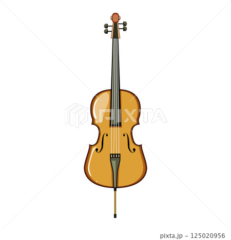 tailpiece cello cartoon vector illustration 125020956