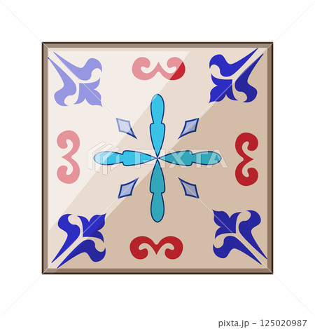 ornament arabic mosaic tile cartoon vector illustration 125020987