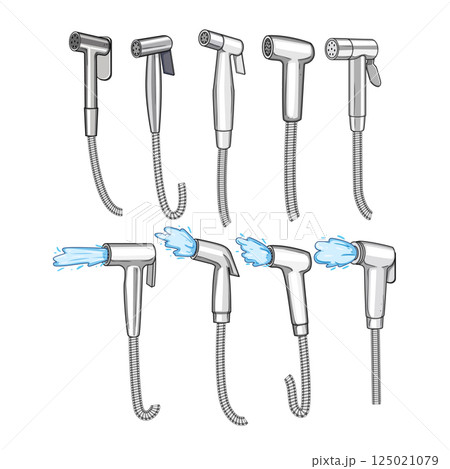 bidet sprayer set cartoon vector illustration 125021079