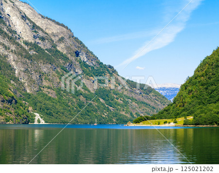 Tourism and travel. Mountains and fjord in Norway. Tourism and travel. Mountains and fjord in Norway. 125021202