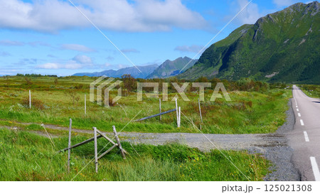 Gimsoya island landscape Lofoten Norway Gimsoya island landscape Lofoten Norway 125021308