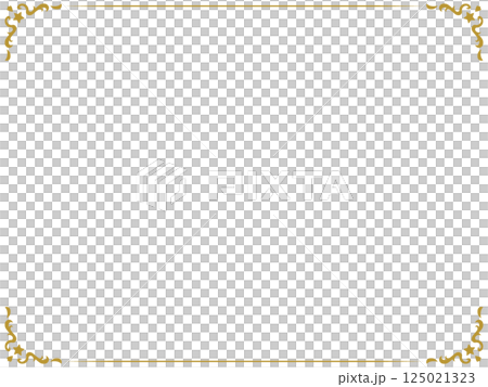 Antique design upper and lower frames / star / gold / illustration / material 125021323