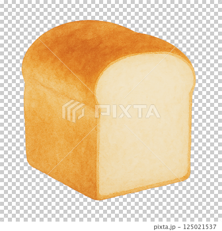 水彩麵包插圖(山形,一塊麵包,白色背景) 水彩麵包插圖(山形,一塊麵包,白色背景) 125021537