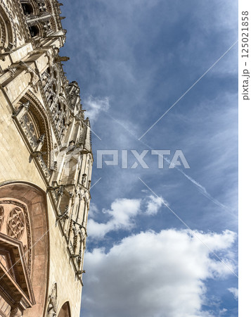 Majestic Gothic Architecture Against a Blue Sky 125021858