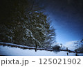 湖面に写る雪景色 125021902