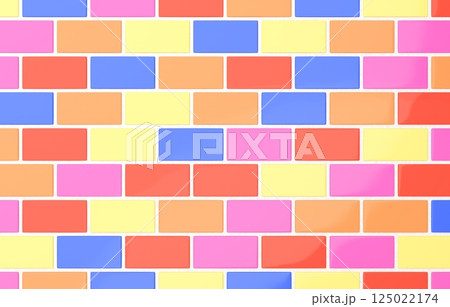 背景素材_タイル_レンガ_カラフル 背景素材_タイル_レンガ_カラフル 125022174
