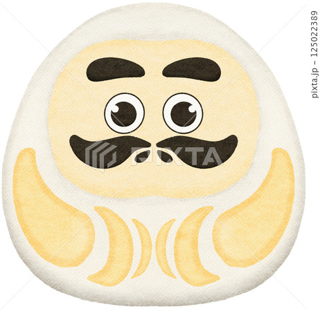 This hand drawn white Daruma Doll 125022389