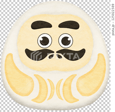 This hand drawn white Daruma Doll 125022389