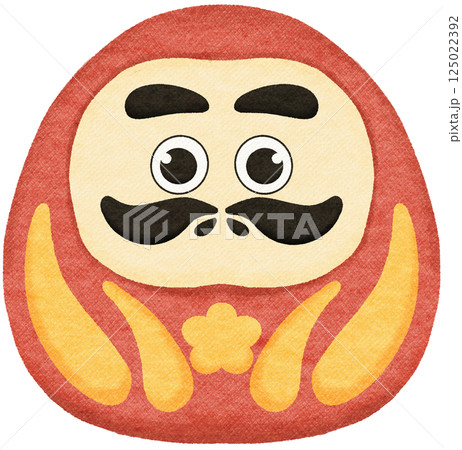 This hand drawn red Daruma Doll This hand drawn red Daruma Doll 125022392