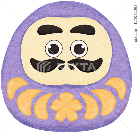 This hand drawn Purple Daruma 125022398