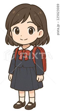 入学式の小学生の女の子 125023089