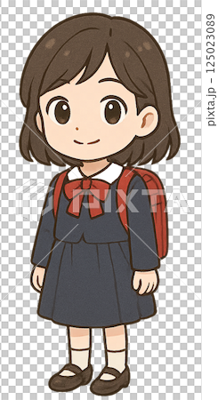 入学式の小学生の女の子 125023089