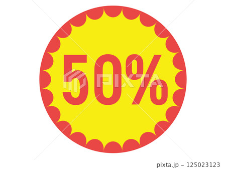 50%のフラットなアイコンイラスト 50%のフラットなアイコンイラスト 125023123