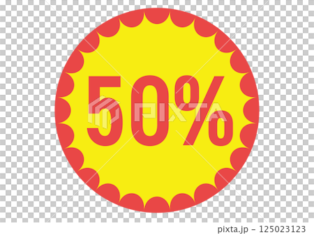 50%のフラットなアイコンイラスト 50%のフラットなアイコンイラスト 125023123
