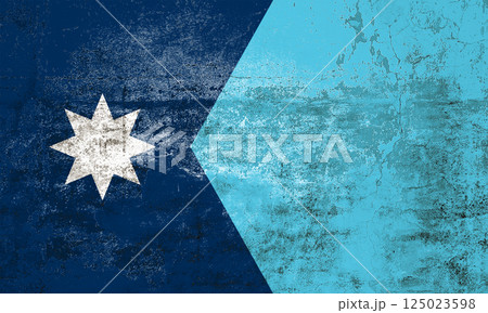 Minnesota State Flag. Dirty Minnesota state flag on the wall. Minnesota State Flag. Dirty Minnesota state flag on the wall. 125023598