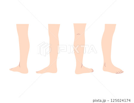 膝から下の脚のパーツイラストセット 125024174