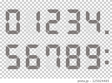 電子顯示板上的數字，黑色 125024485