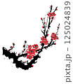 Realistic Sakura Blossom - Japanese Cherry Tree. Artistic Branch Plum Blossom. Vector 125024839