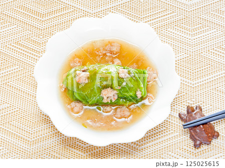 中華風ロールキャベツの蟹ほぐしあんかけ 中華風ロールキャベツの蟹ほぐしあんかけ 125025615