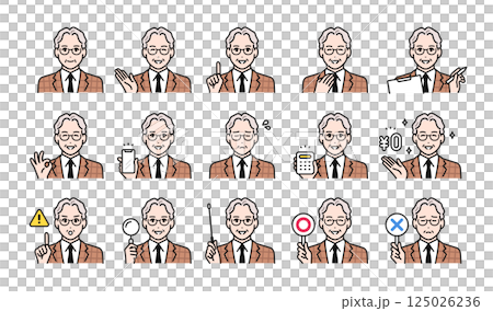 高級一代男性專業人士的各種商務面部表情變化集 高級一代男性專業人士的各種商務面部表情變化集 125026236