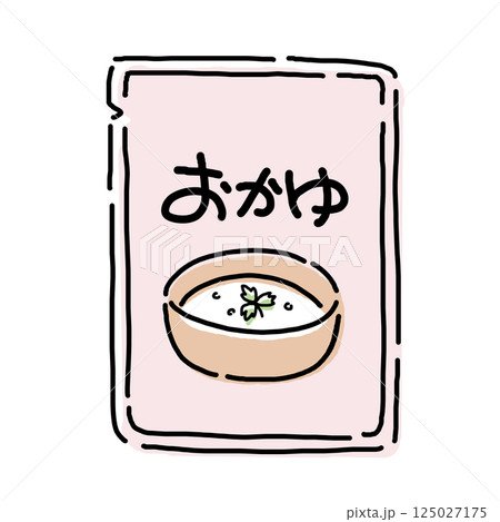シンプルなおかゆをイメージしたイラスト 125027175