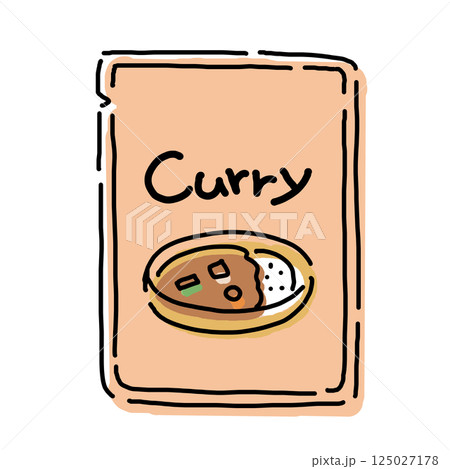 シンプルなレトルトカレーをイメージしたイラスト 125027178