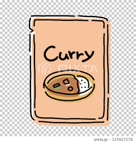 シンプルなレトルトカレーをイメージしたイラスト 125027178